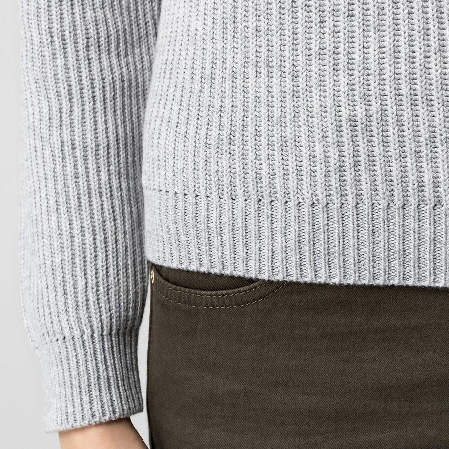 Manor Woman Pull côtelé à demi-zip  