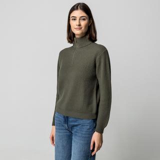 Manor Woman Gerippter Half Zip Pullover  