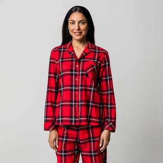 Manor Woman Haut de pyjama en flanelle à carreaux manches longues  