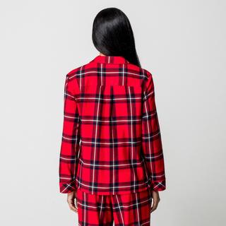 Manor Woman Haut de pyjama en flanelle à carreaux manches longues  