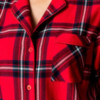 Manor Woman Haut de pyjama en flanelle à carreaux manches longues  