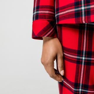 Manor Woman Haut de pyjama en flanelle à carreaux manches longues  