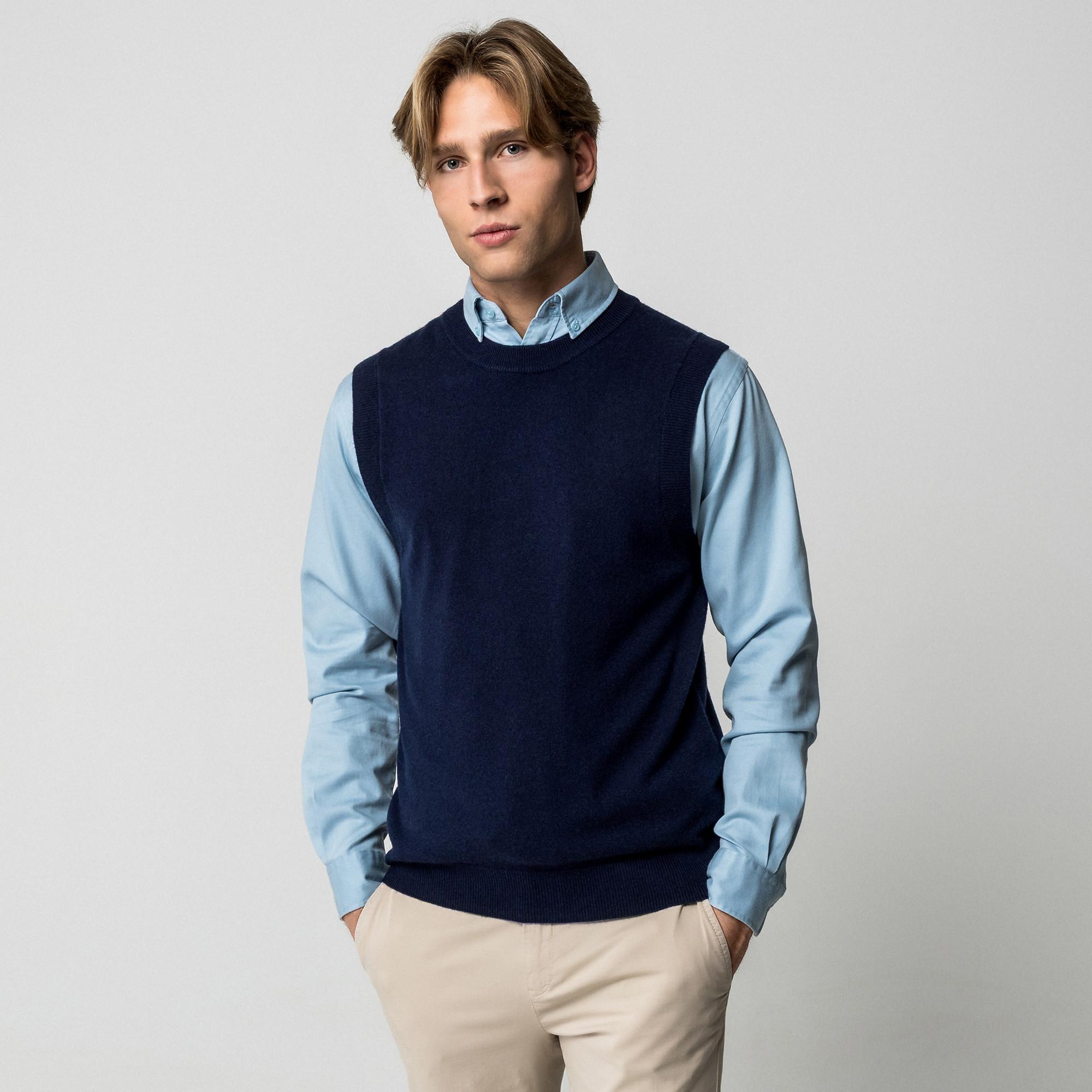 Manor Man Pull Sans Manches Col Rond  