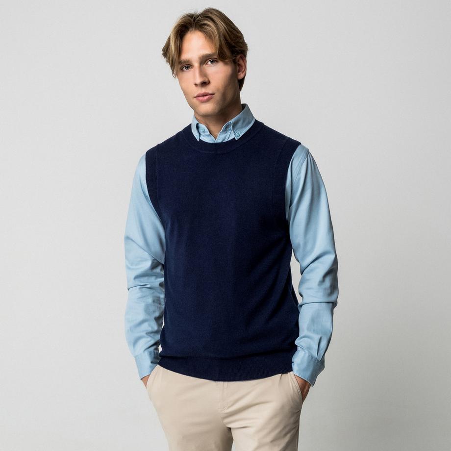 Manor Man Ärmelloser Rundhals-Pullunder  