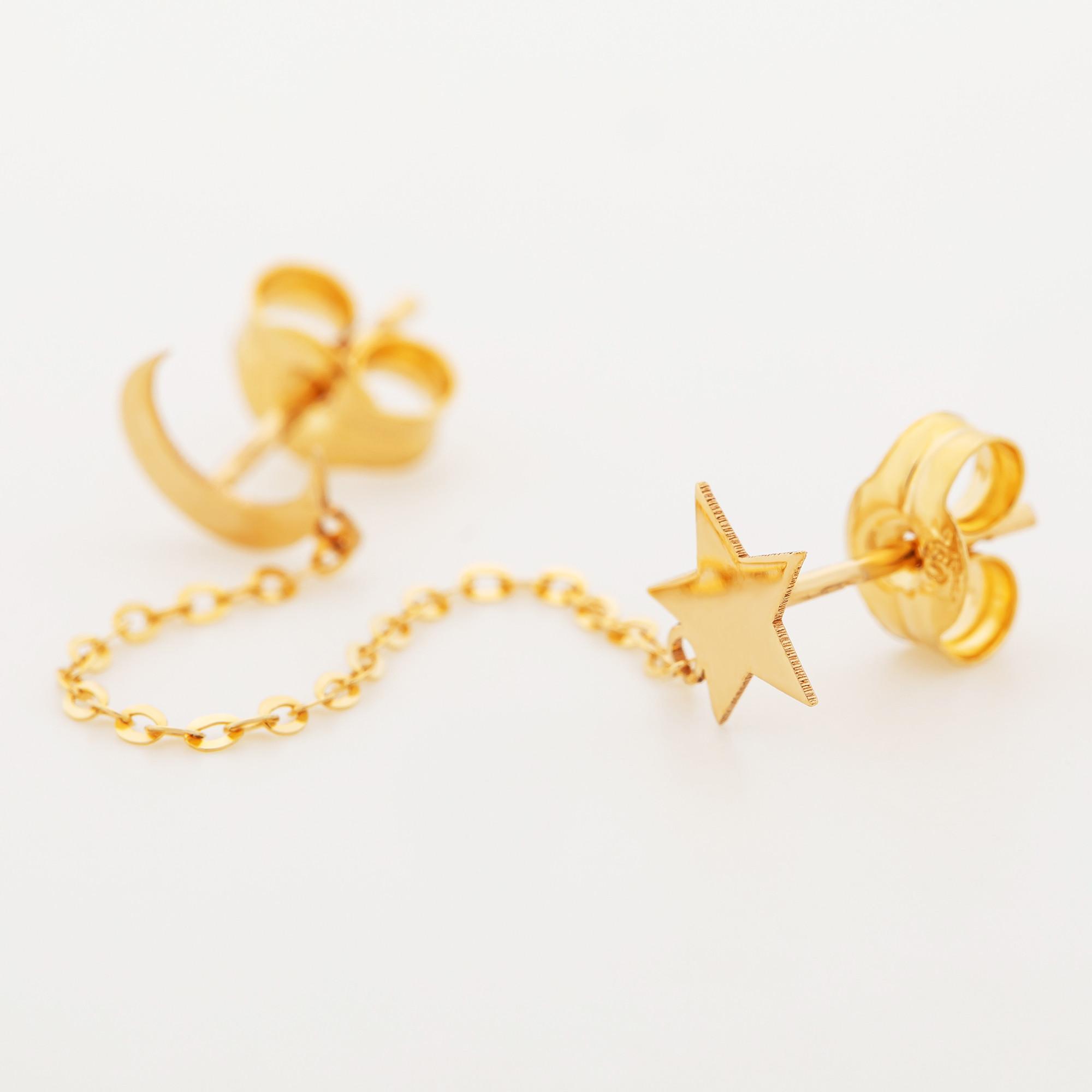 L' Atelier Gold 18 Karat by Manor Boucles pend. or 18kt Ohrringe 