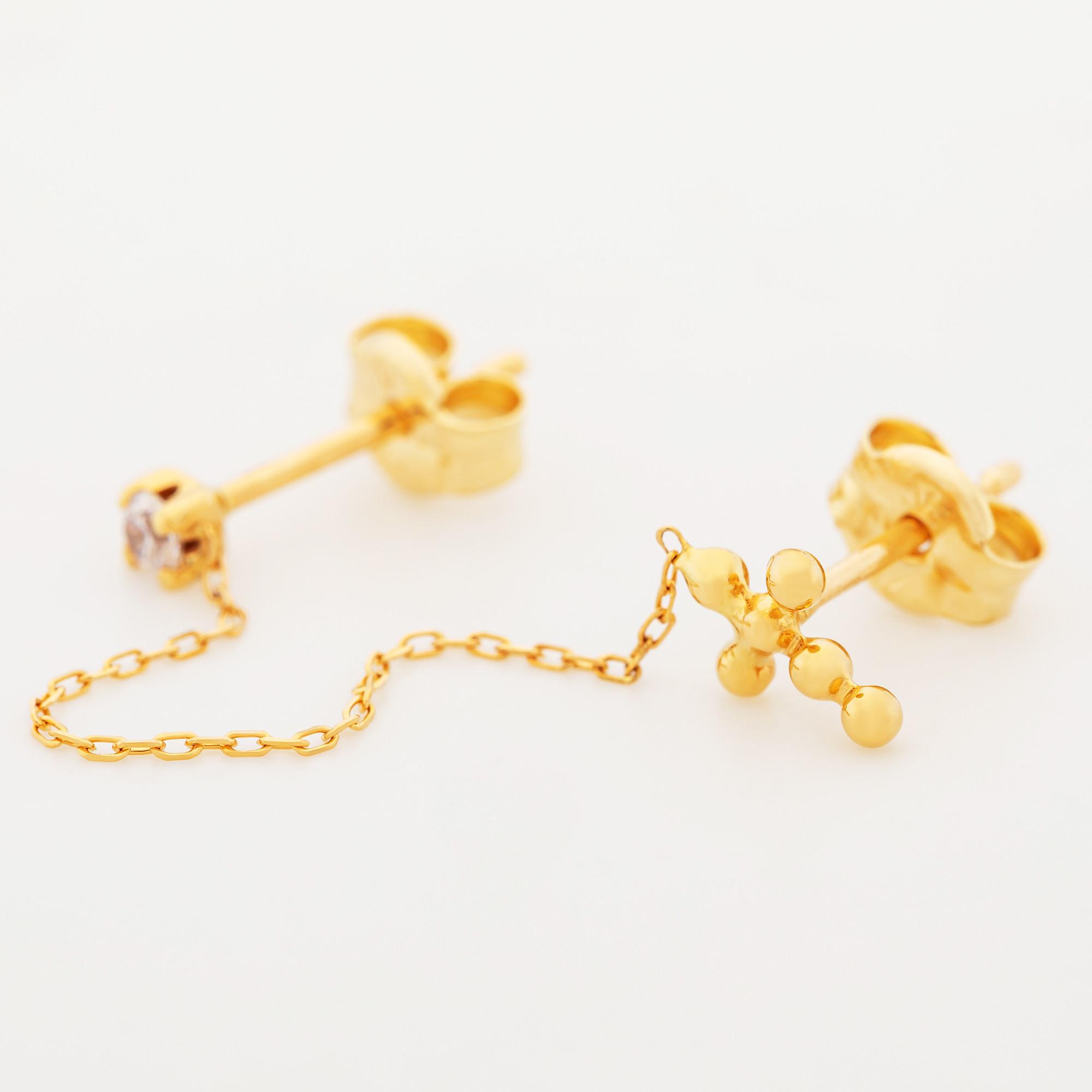 L' Atelier Gold 18 Karat by Manor Boucles clous or 18kt Ohrringe 