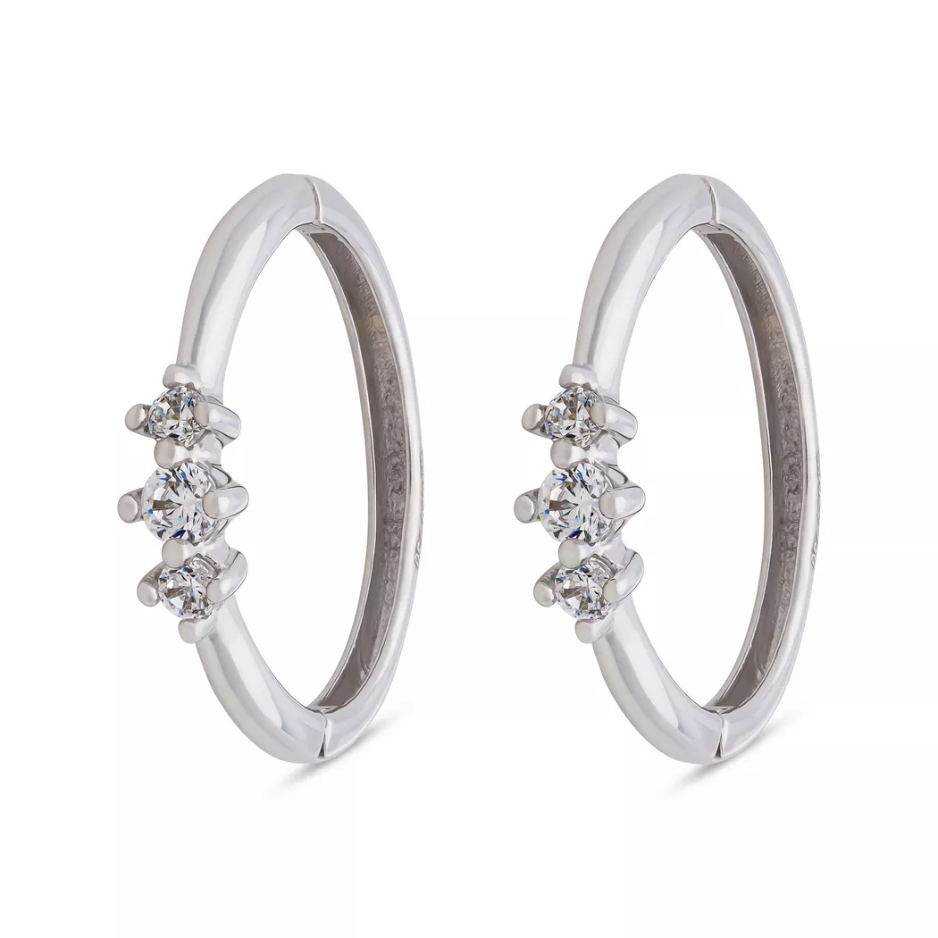 L' Atelier Gold 18 Karat by Manor - Creolen, Creoles or 18kt, One Size, Weissgold 2