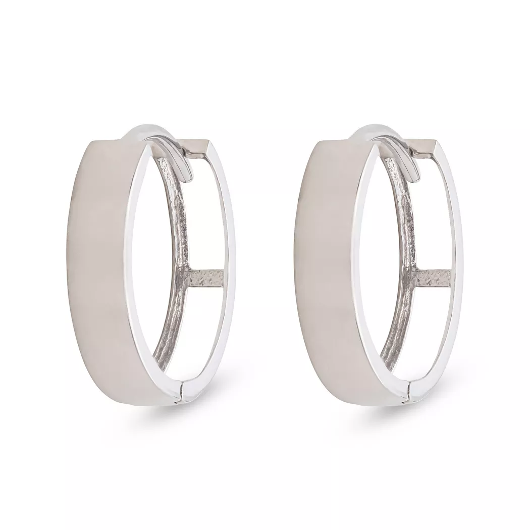 L' Atelier Gold 18 Karat by Manor - Creolen, Creoles or 18kt, One Size, Weissgold