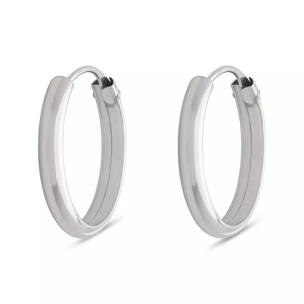 L' Atelier Gold 18 Karat by Manor - Creolen, Creoles or 18kt, One Size, Weissgold 3