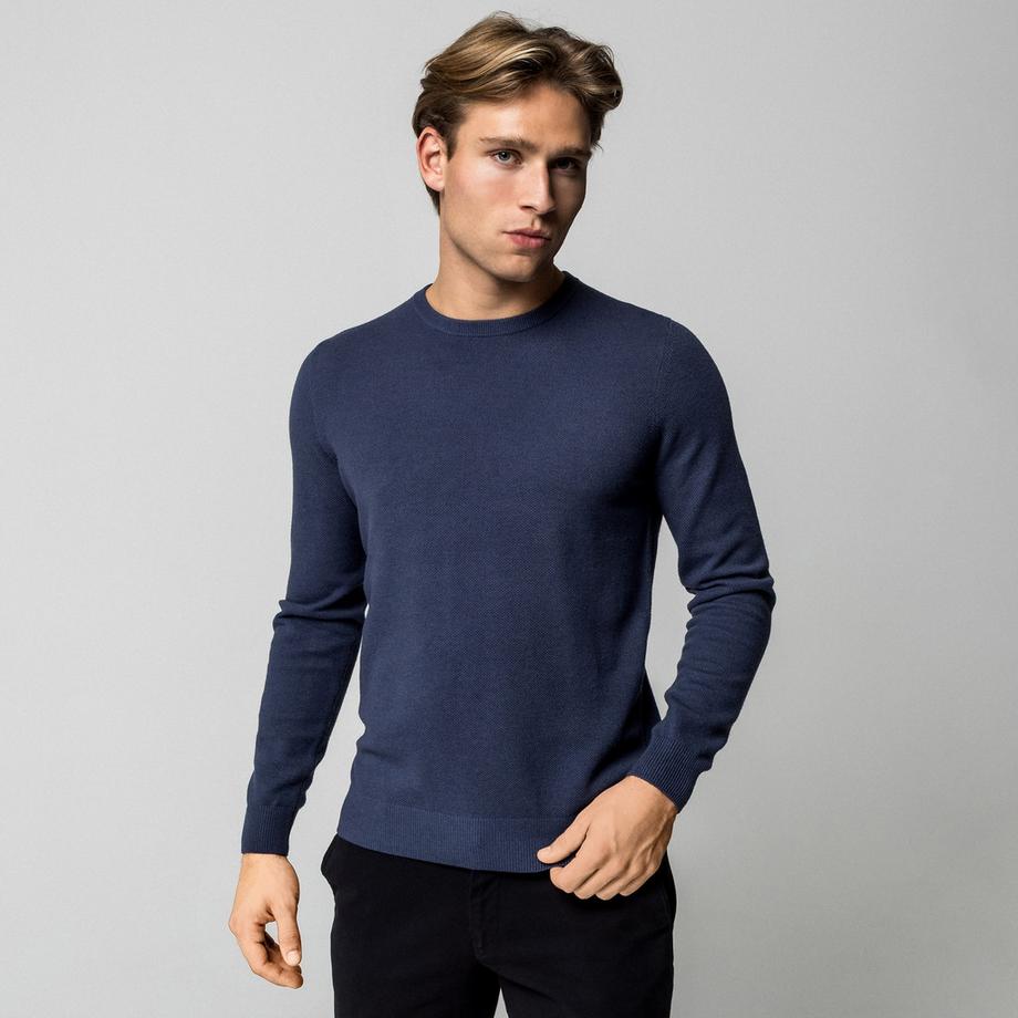 Manor Man Col Rond Maille Fine Pullover  