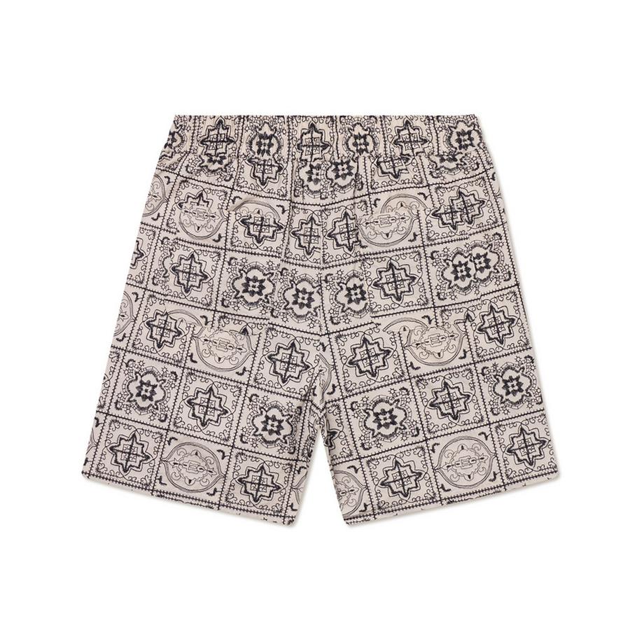 LES DEUX Gemusterte Shorts mit Kordelzug  
