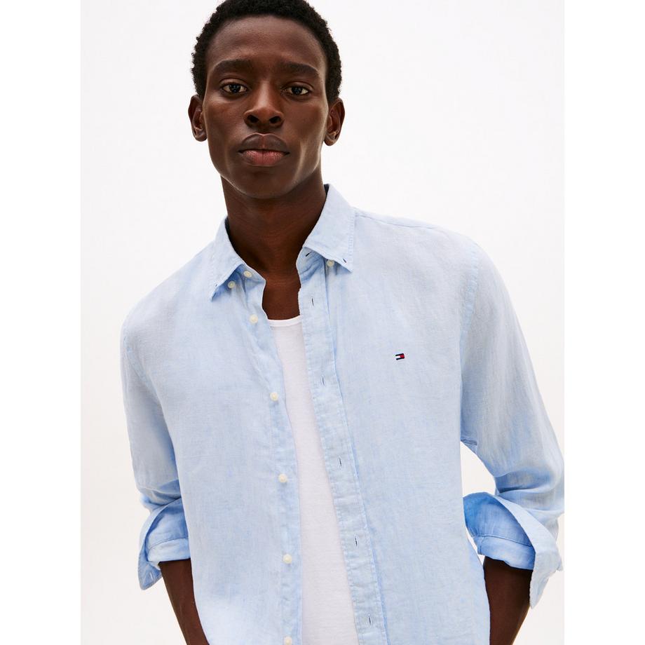 TOMMY HILFIGER Pigment Dyed Leinen Solid Regular Fit Hemd  