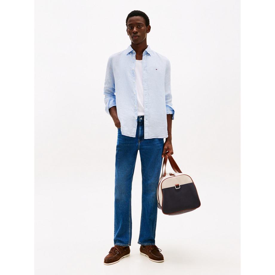 TOMMY HILFIGER Pigment Dyed Leinen Solid Regular Fit Hemd  