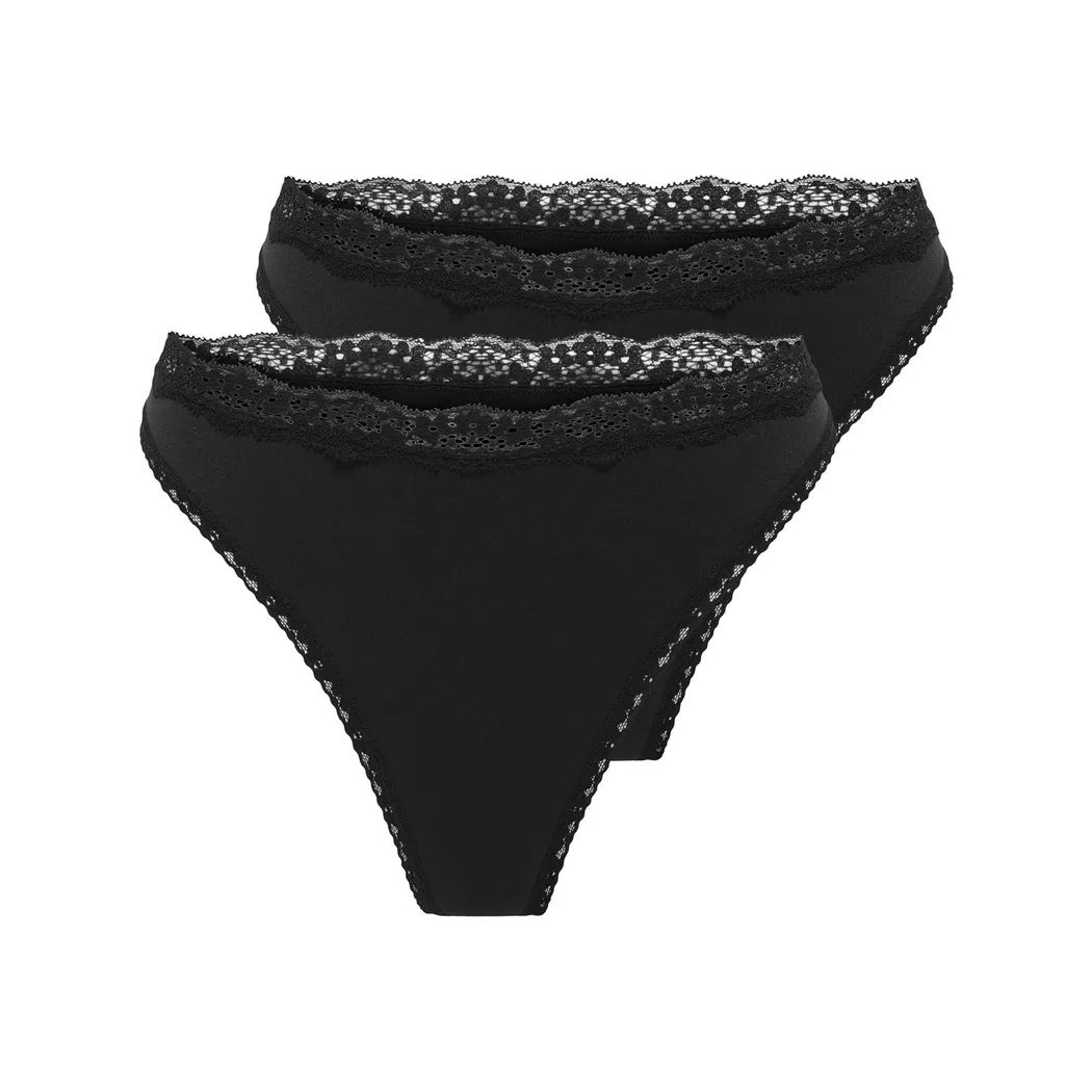Only Lingerie - Duopack, Slips, für Damen, Black, Größe M/L