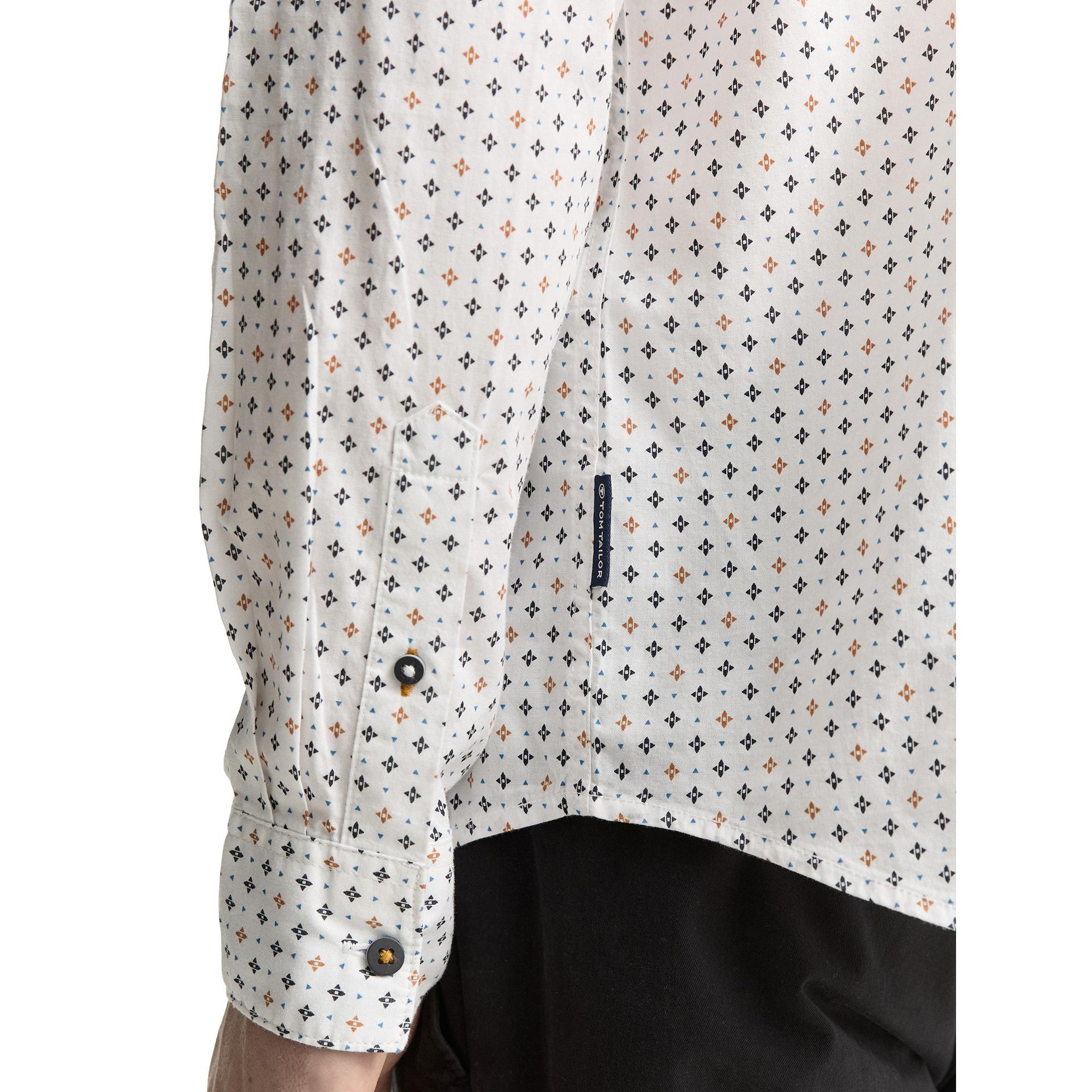 TOM TAILOR Camicia a Maniche Lunghe Slim Fit Fantasia  