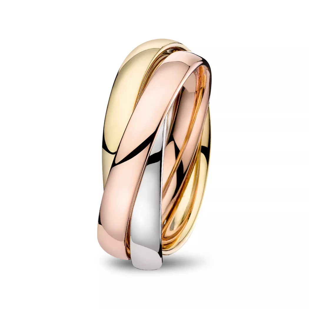 L' Atelier Gold 18 Karat by Manor - Ring, 52, Dreifarbig 2