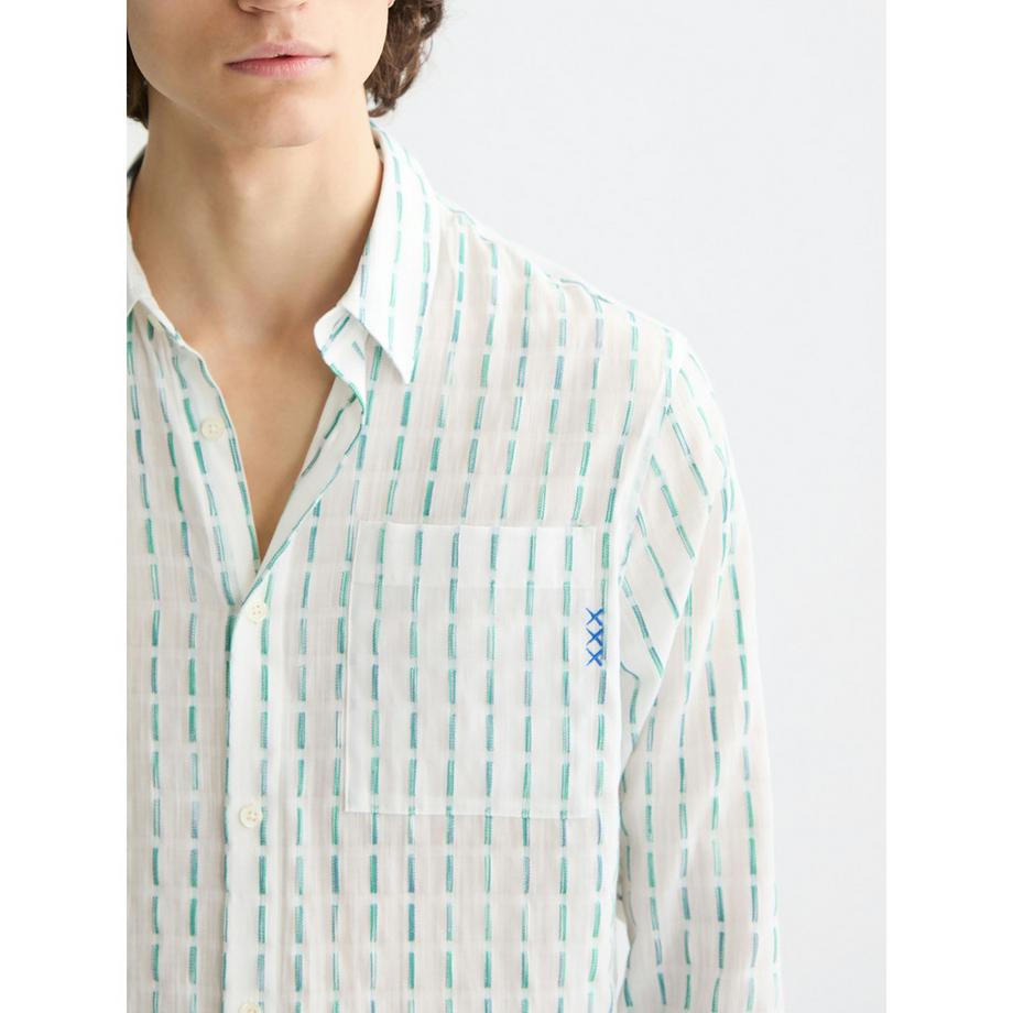 Scotch & Soda Langarm Kentkragen Hemd Gestreift  