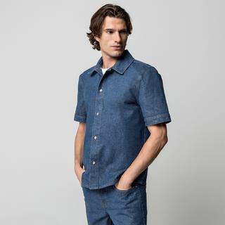 Manor Man Kurzarm Denim Hemd  