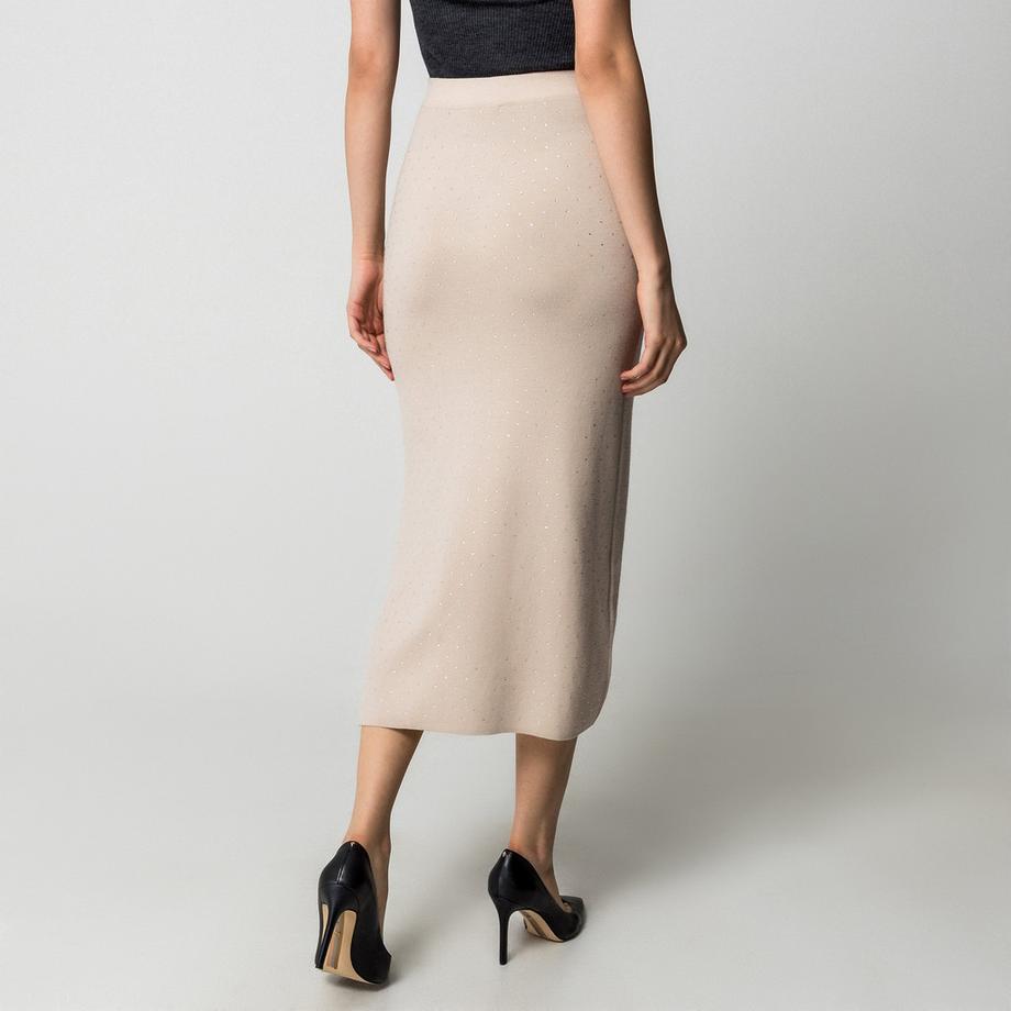 Marella Merce Gonna Midi in Maglia con Strass  