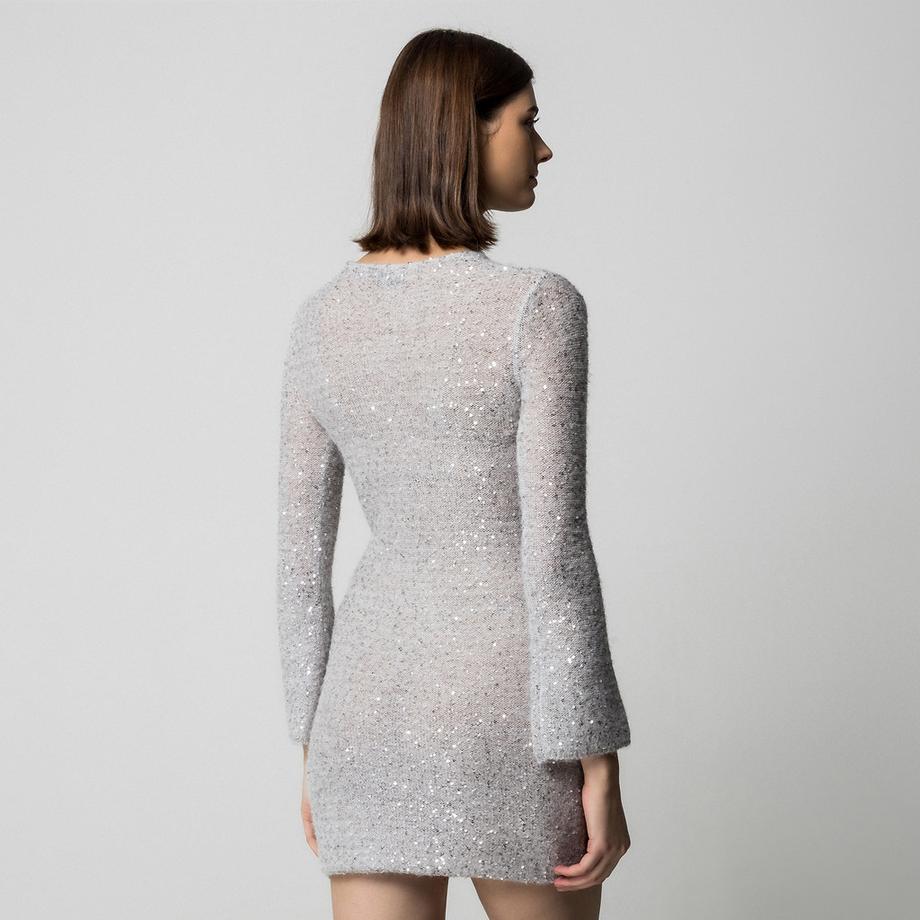 Marella Arles Vestito Mini Maniche Lunghe Paillettes  