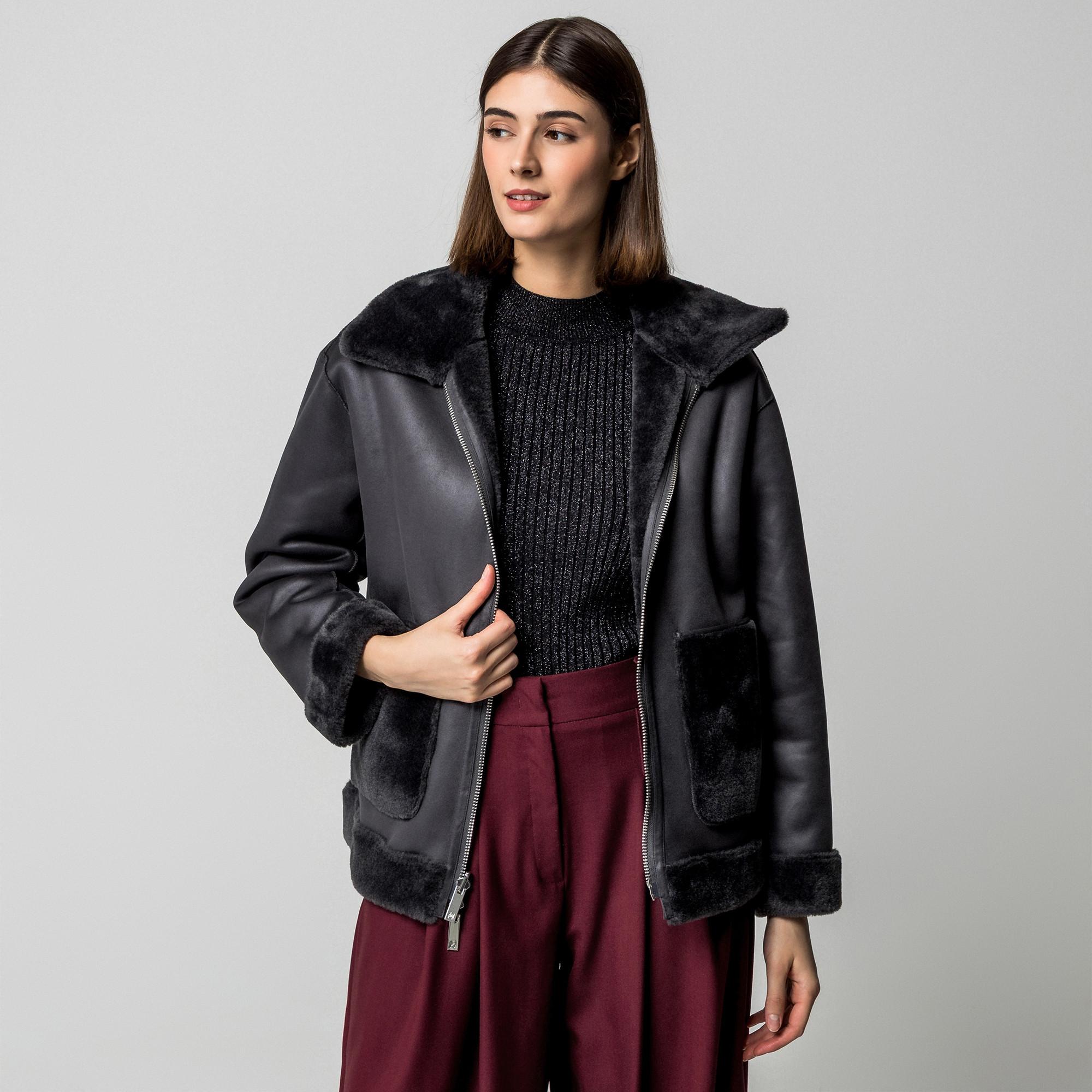 Marella Fresa Giacca Reversibile Effetto Pelliccia  