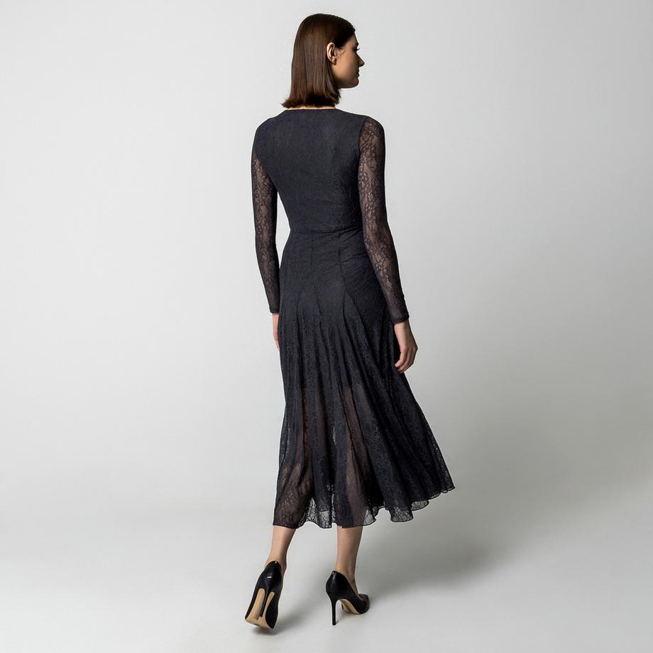 Marella Comica Pizzo Floreale Vestito Midi  