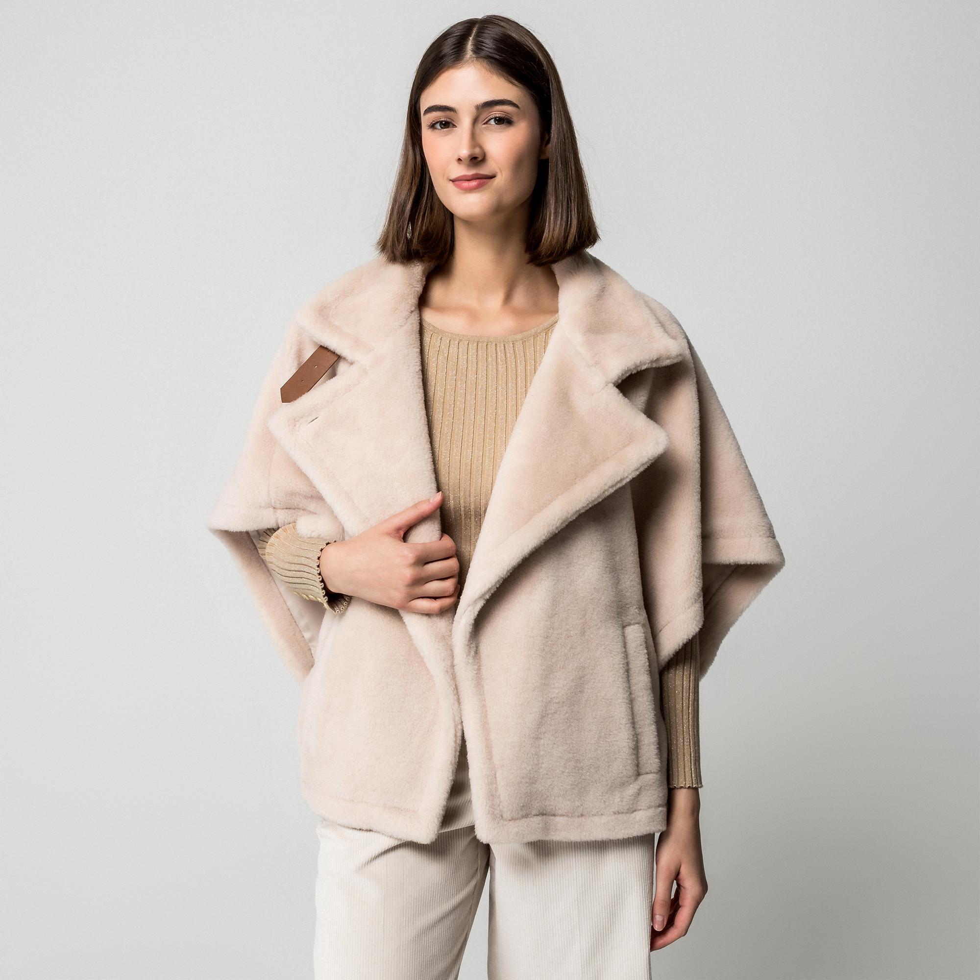 Marella Gesso Veste Poncho Col Boucle  