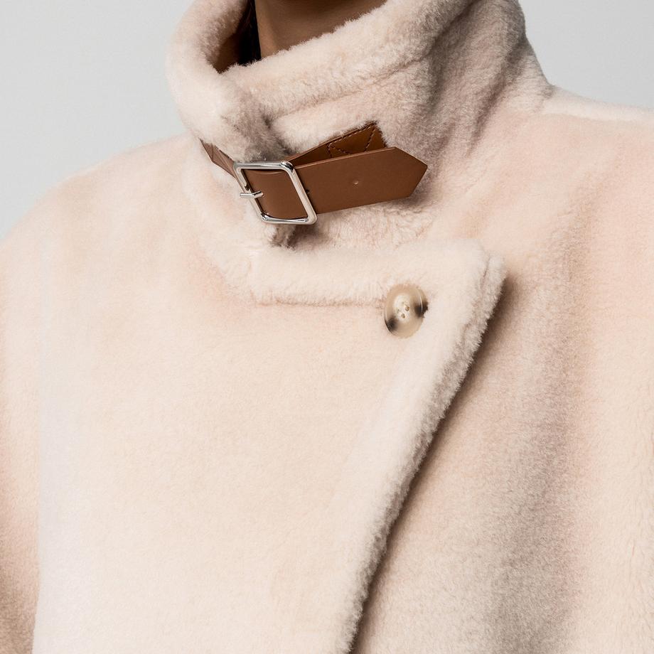 Marella Gesso Veste Poncho Col Boucle  