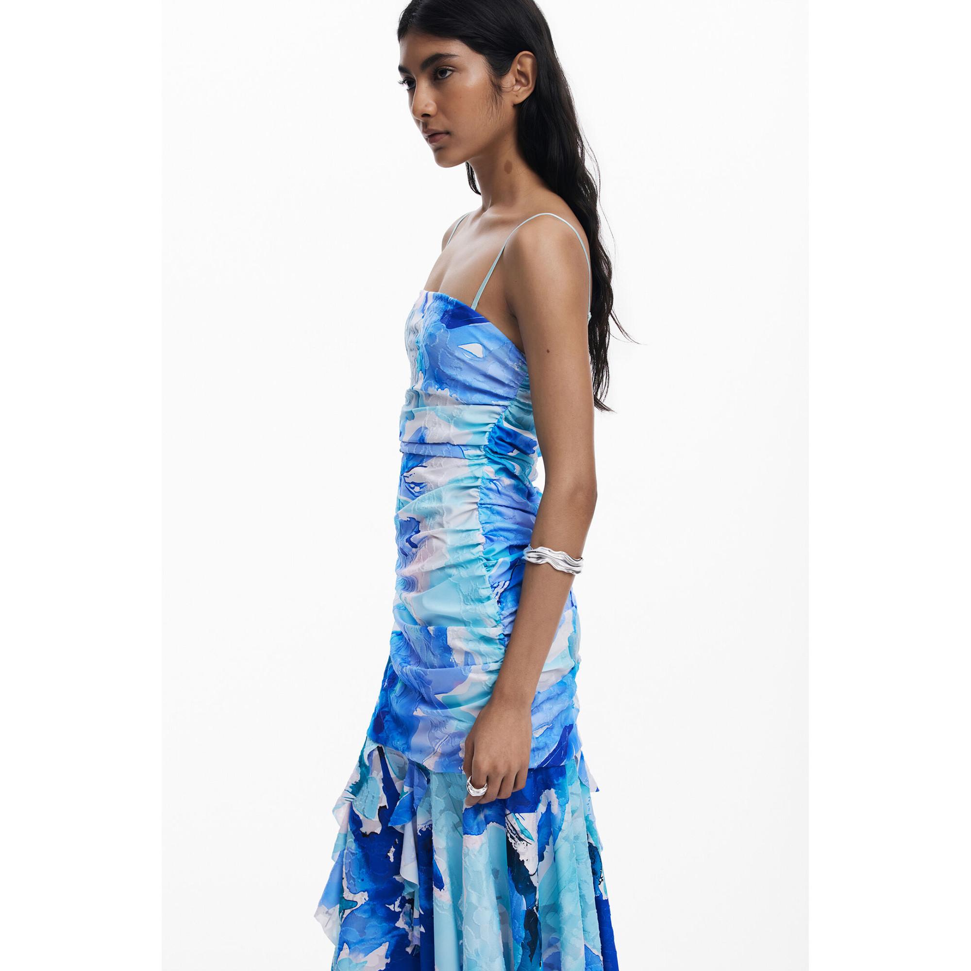Desigual Robe Midi Bandeau Imprimé Abstrait  