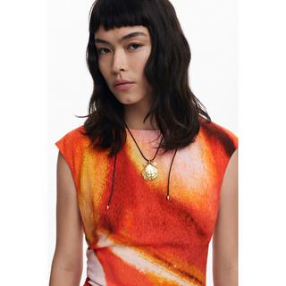 Desigual Robe Longue Sans Manches Motif Ethnique  