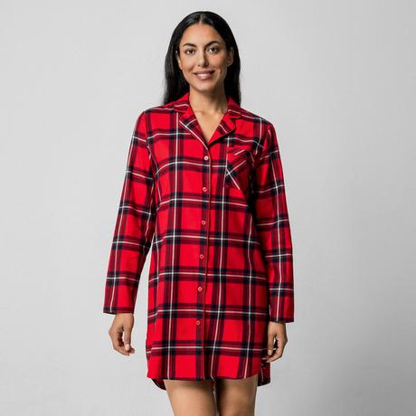 Manor Woman Kariertes Flanell Nachthemd  