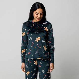 Manor Woman Ensemble de pyjama en velours motif Noël  