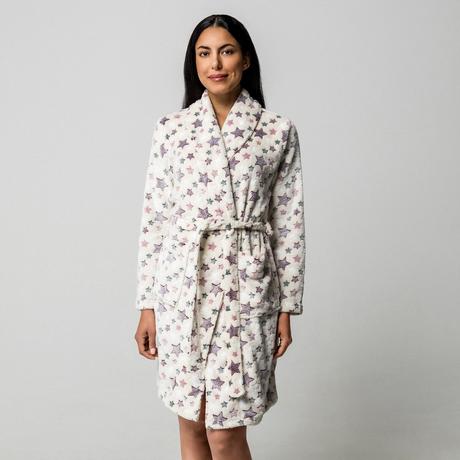 Manor Woman Peignoir en polaire à motif étoile  