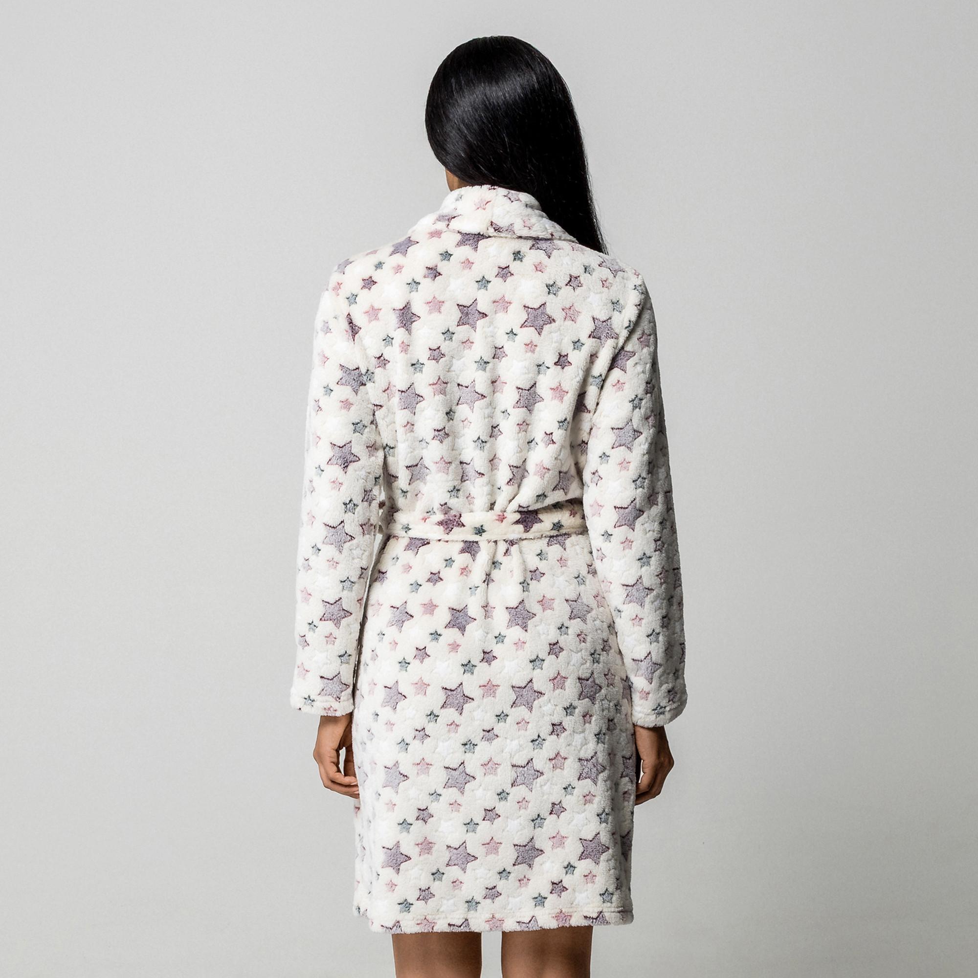 Manor Woman Peignoir en polaire à motif étoile  