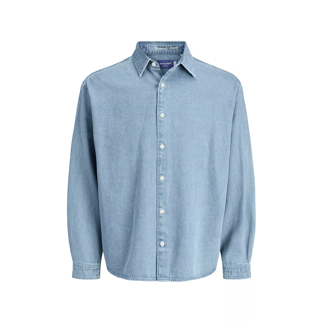 Jack & Jones Norrebro Long Sleeve Denim Shirt Medium Blue XL