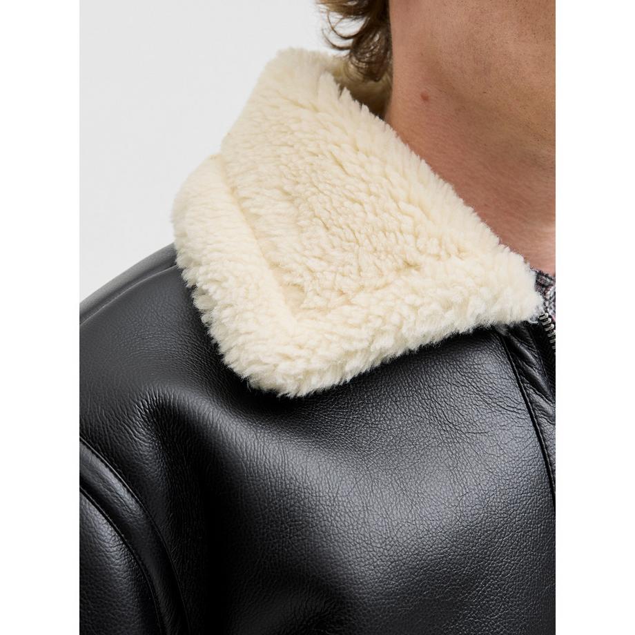 JACK & JONES Blouson Veste avec Col en Fausse Fourrure  