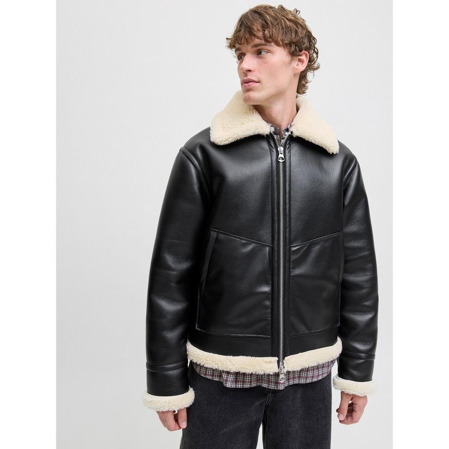 JACK & JONES Blouson Veste avec Col en Fausse Fourrure  