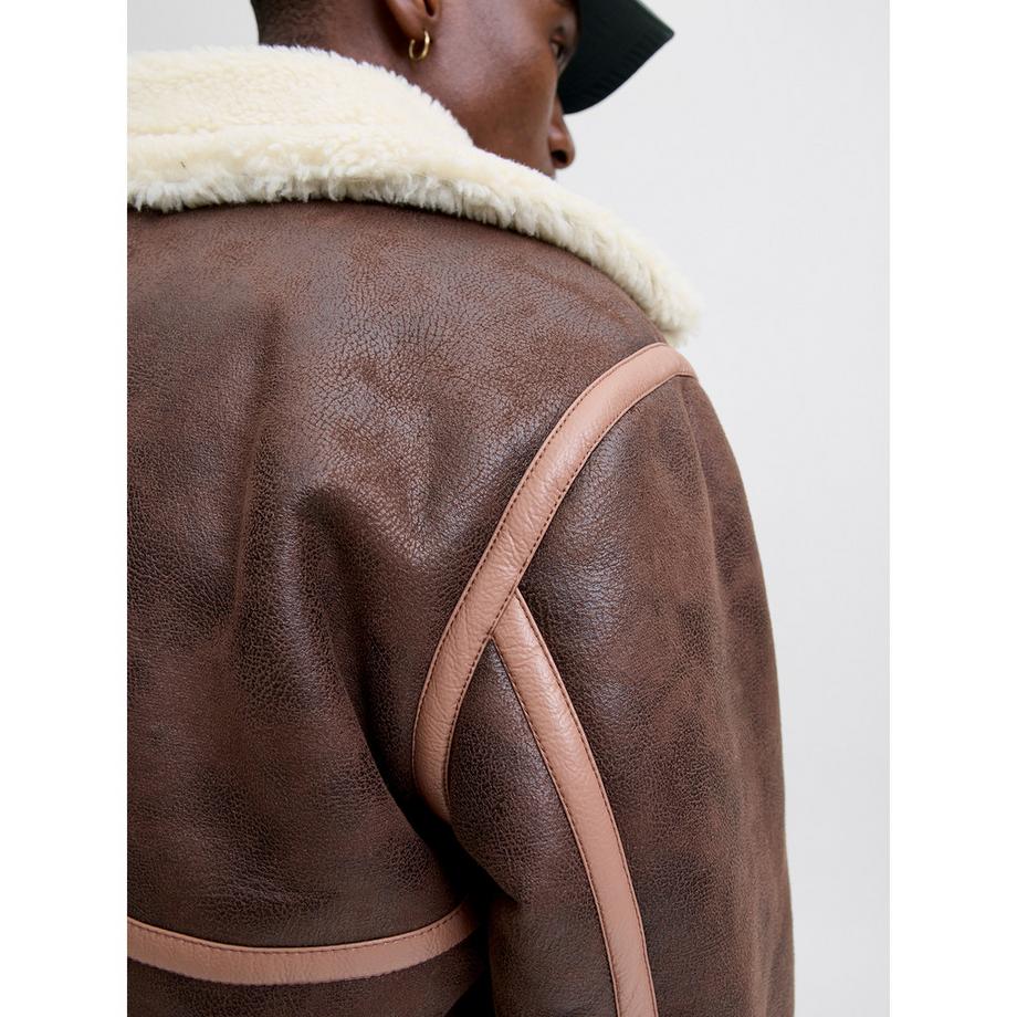 JACK & JONES Blouson Jacke mit Teddyfutter Kragen  