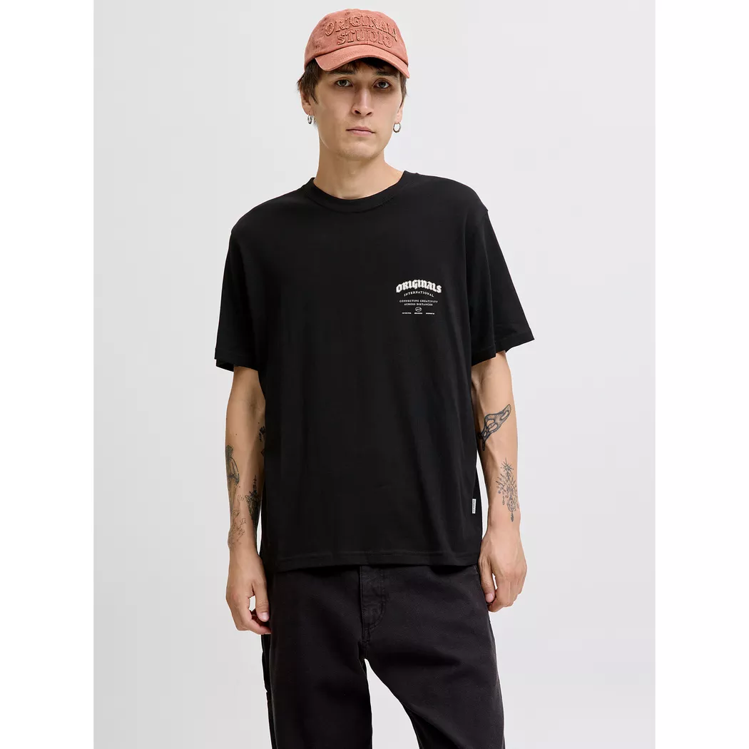 Rundhalsshirt JACK & JONES "JJECORP OLD LOGO TEE SS O-NECK NOOS", Herren, Gr. L, grau (light grau melange detail:slim fit, melange), Jersey, Obermaterial: 100% Baumwolle, meliert, regular fit normal, Rundhals, Shirts Rundhalsshirt 7