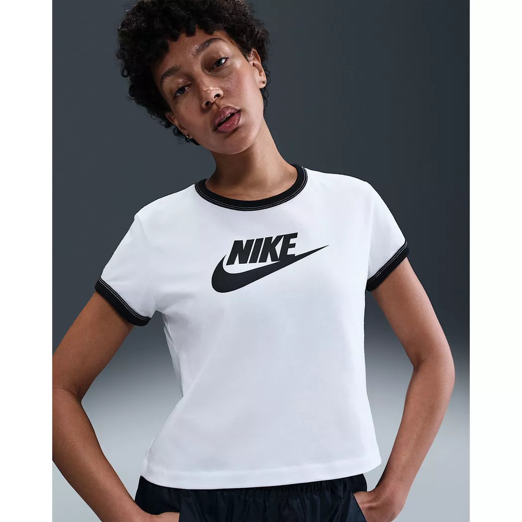 T-Shirt NIKE SPORTSWEAR "W NSW CLUB SS TEE", Damen, Gr. M, weiß, Jersey, Obermaterial: 100% Baumwolle, normal, Rundhals, Shirts T-Shirt 5