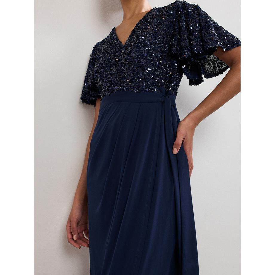 Phase Eight Abito Lungo Top Paillettes  