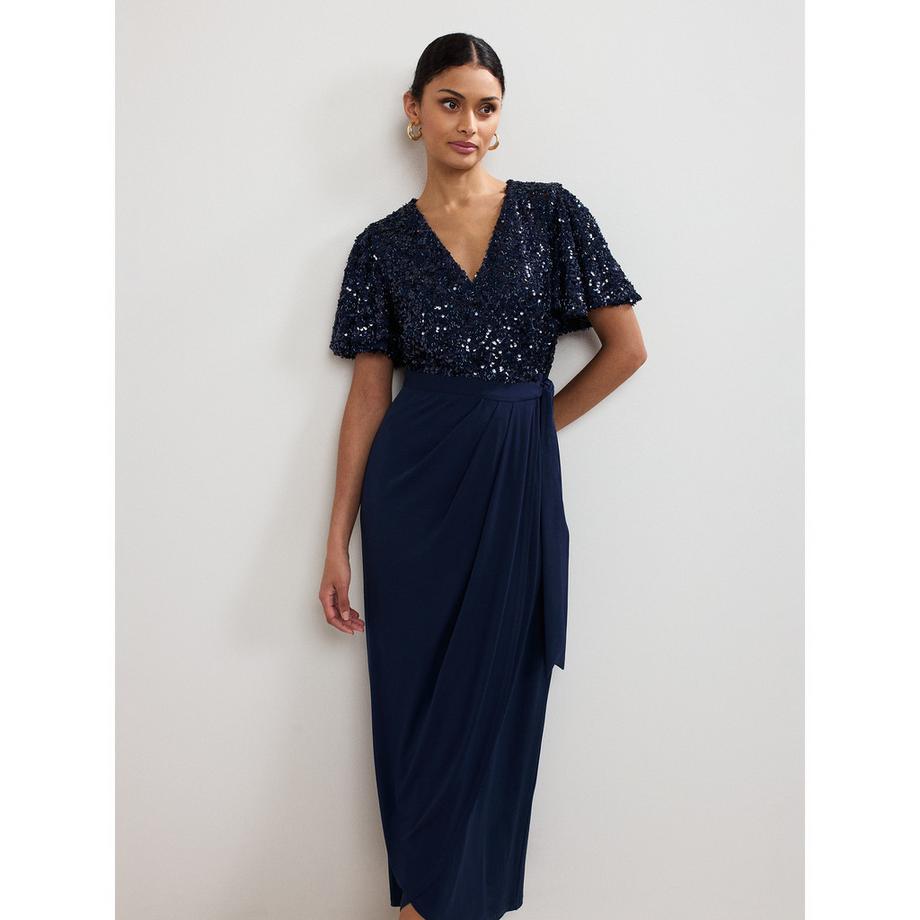 Phase Eight Abito Lungo Top Paillettes  