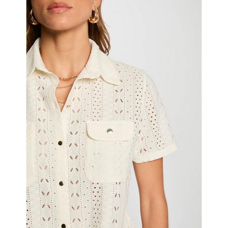 MORGAN Camicia a occhielli a maniche corte  