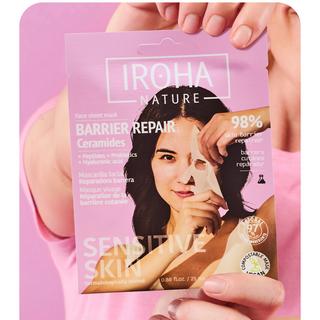 iroha  Nature Face Sheet Mask With Ceramides + Peptides + Probiotics + Ha   