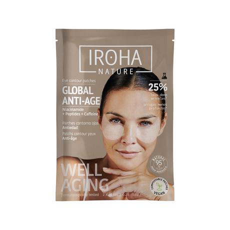 iroha  Nature Sheet Eye Patches With Niacinamide, Caffeine And Peptides  
