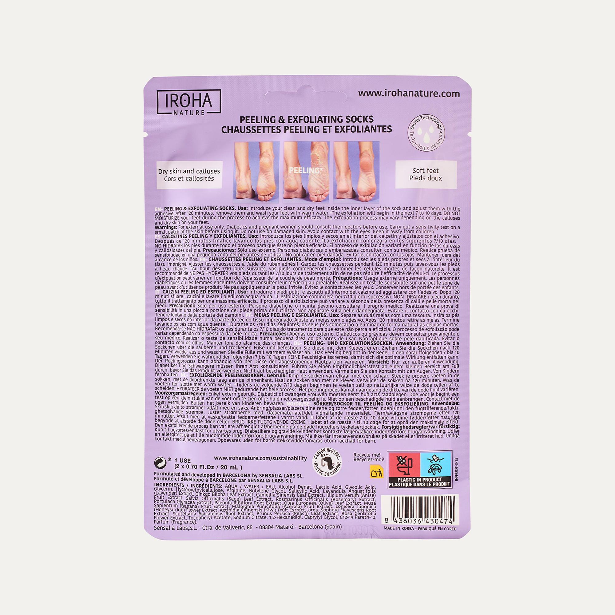 iroha  Socks Treatment For Feet | Exfoliating | Lavander (2 Units - One Use)  