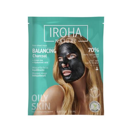 iroha  Tissue Face Mask - Charcoal+Ha - Biodegradable 