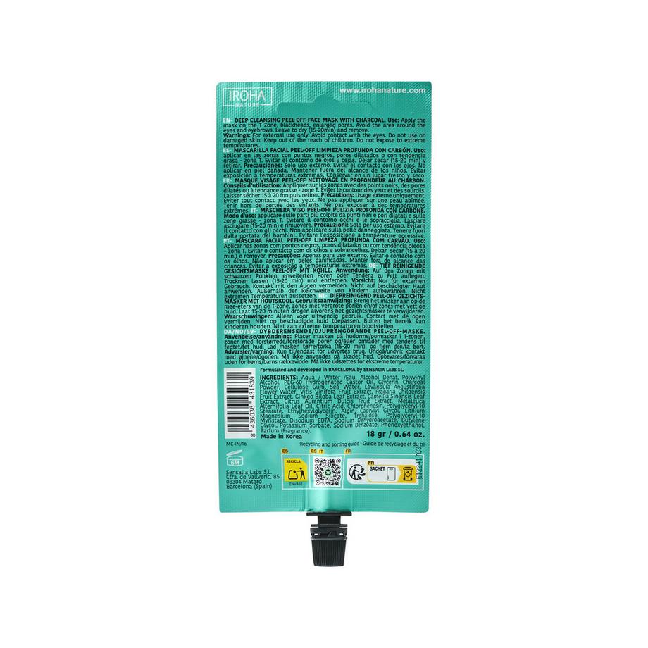 iroha  Charcoal Deep Cleansing Peel Off Mask 