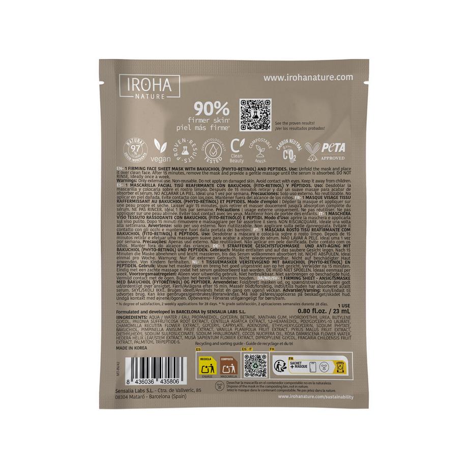 iroha  Tissue Face Mask Bakuchiol - Firming & Antiage - Biodegradable 