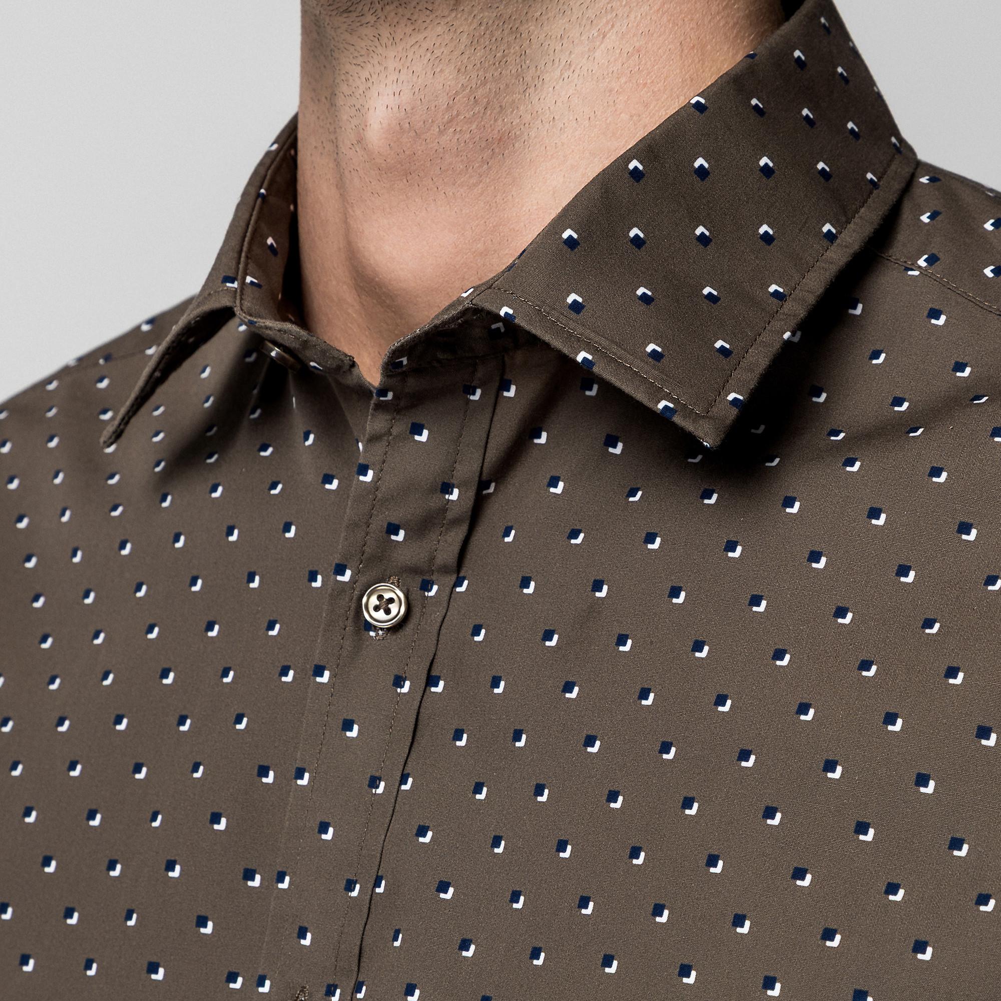 Manor Man Herren Gemustertes Langarmhemd  